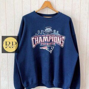 New England Patriots 2005 NFL Shirt Sweatshirt Retro navy